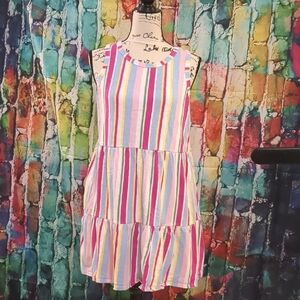 Colorful Striped Kids Dress